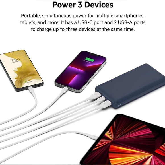 Belkin USB C Portable Charger 20000 mAh, 20K Power Bank with USB Type C Input Ou - Picture 2 of 9